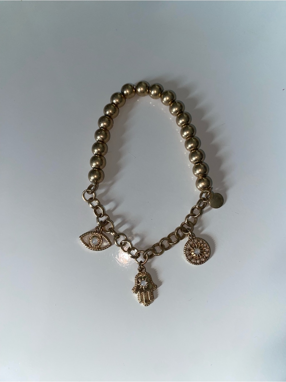 Gold Charm Hamsa & Evil Eye Bracelet - Women Jewelry